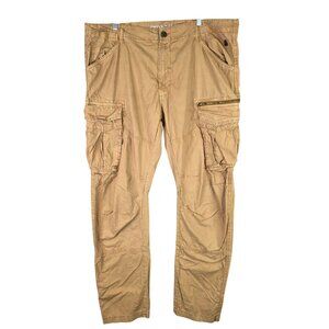 Mens Grindhouse Denim Co. Khaki Cargo Pants 100% Cotton Lightweight Size 42x32